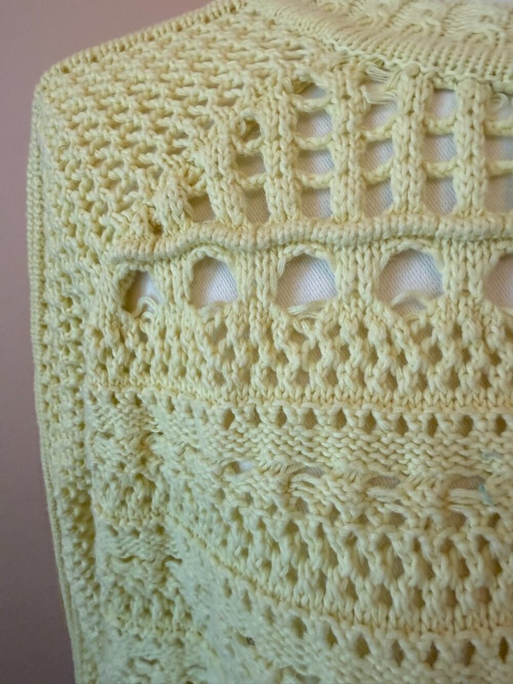 Bishop + Young Yellow Open-Knit Crochet Sweater – Size M